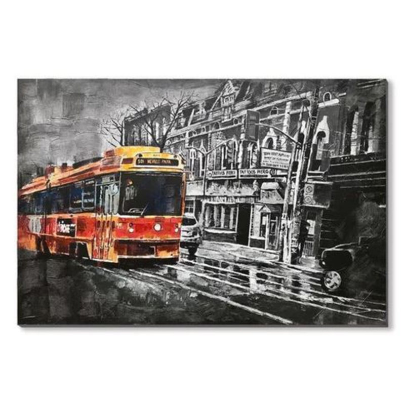 Transport, art mural noir et blanc