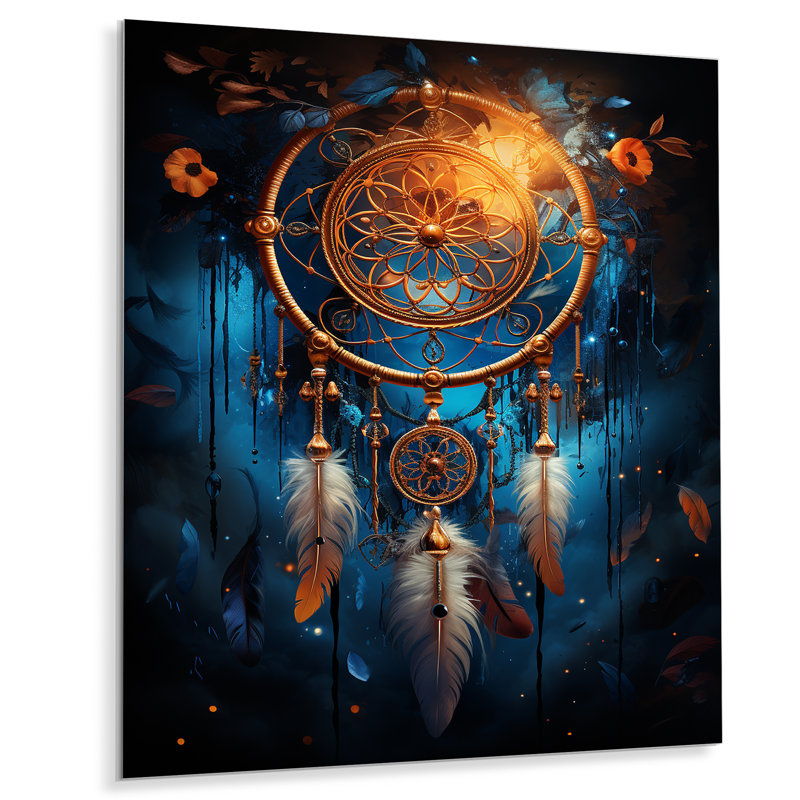Mystic Dreamcatcher Dreamscape II - décoration murale en métal Dream Catcher, H 32 po x l 16 po x P 1 po