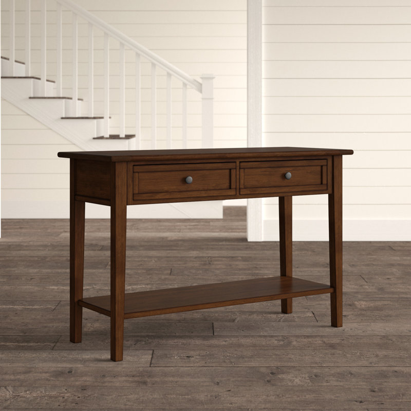 Mercado 2-drawer Solid Wood Sofa Console Table with Shelf