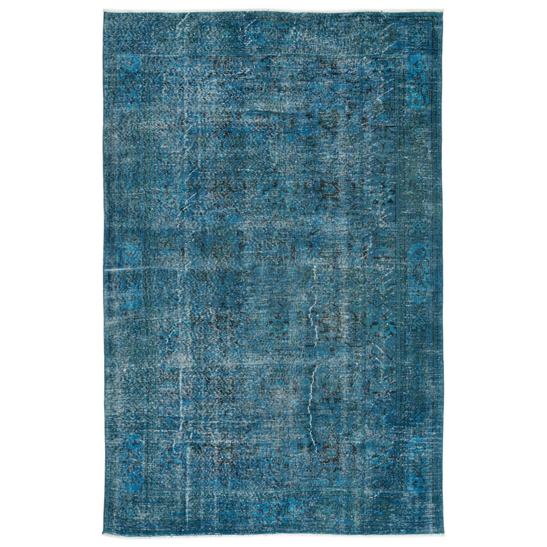 Atina Turquoise Vintage Wool Handmade Area Rug