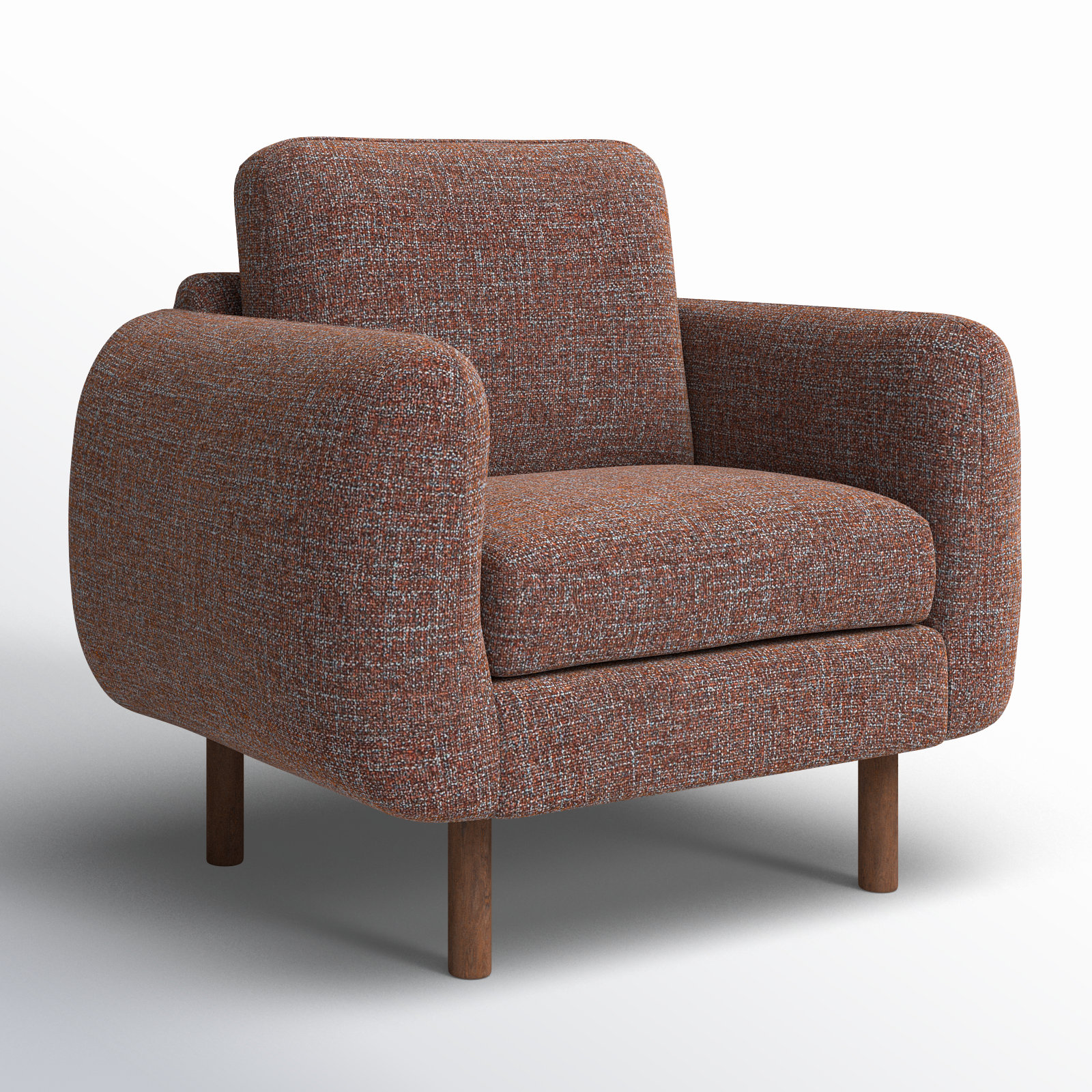 Leno Upholstered Armchair, Caramel Performance Chenille