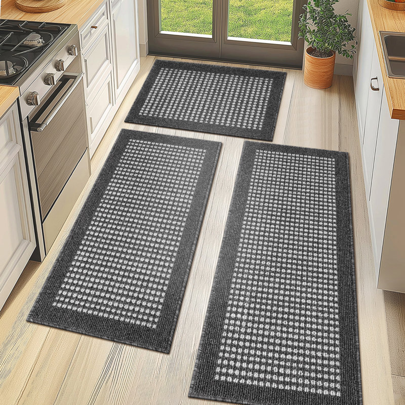Machine Washable Non-Slip Kitchen Mat, Black