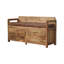 Banc de rangement avec siège en cuir brun Oakish