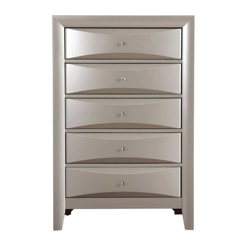 Commode de chambre à coucher en champagne: G1503 avec résine biseautée et construction solide
