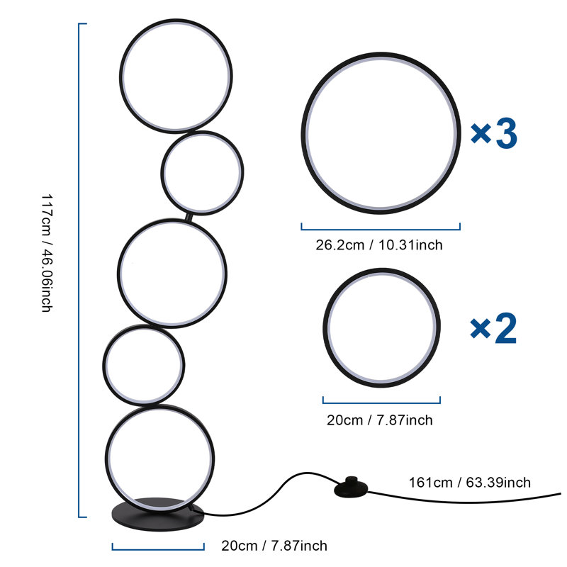 Jacqueze 46'' Matte Novelty Floor Lamp