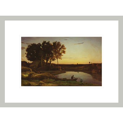 Paysage avec lac et batelier par Jean-Baptiste-Camille Corot