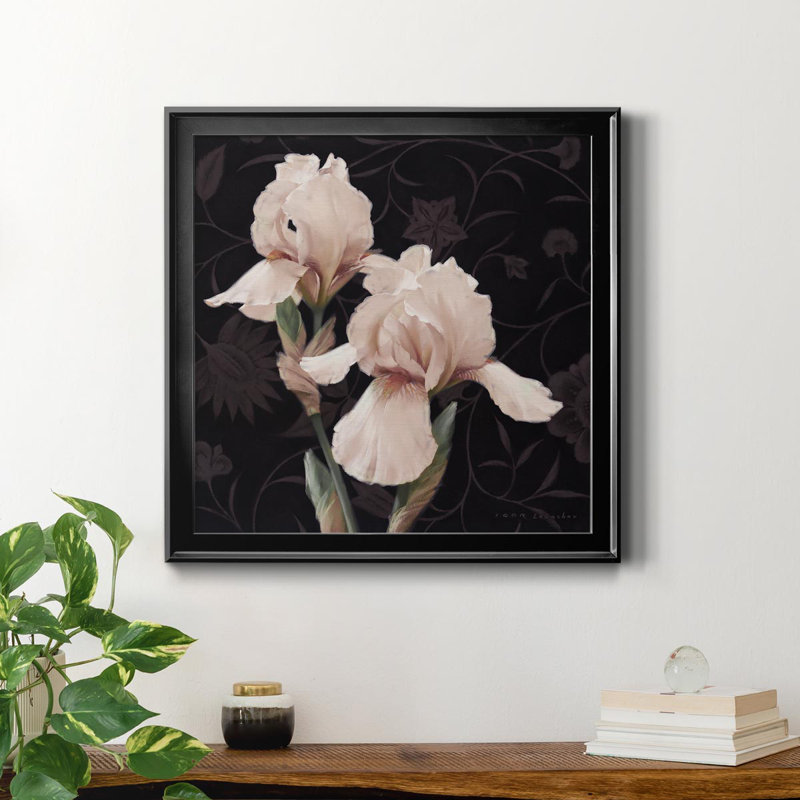 Iris Elegante - peinture sur toile encadrée, Noir, H 30,5 po x l 30,5 po x P 1,5 po
