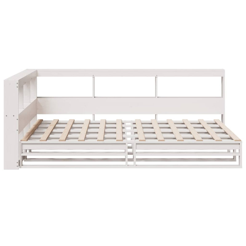 Solid Wood Storage Bed, Small Double (4'), White