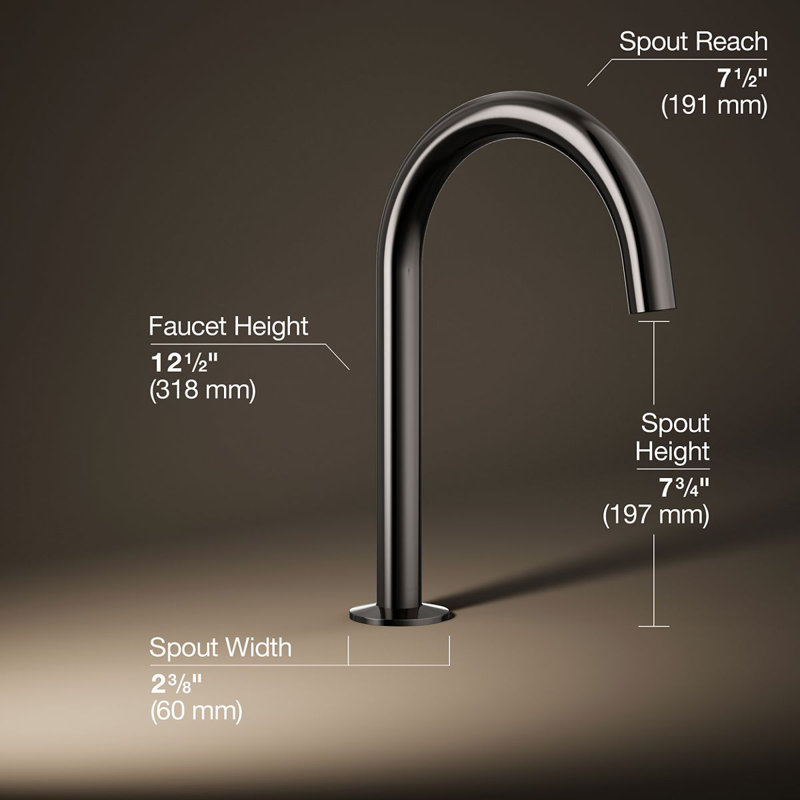 Components Deck-Mount Bath Spout With Tube Design, Vibrant Titanium
