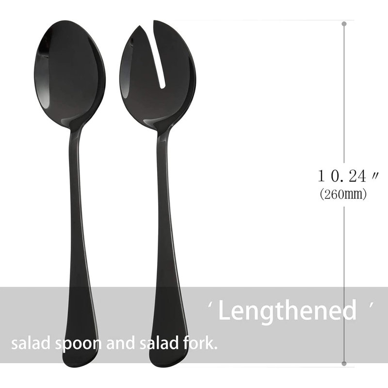 Stainless Steel Serving Utensils Set 7-Piece Hostess Flatware Includes Salad Spoon, Fork, Knife - Dishwasher Safe, Rust Resistant, Elegant Tableware For Entertaining