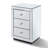 Yolanta 3 - Drawer Nightstand in Silver