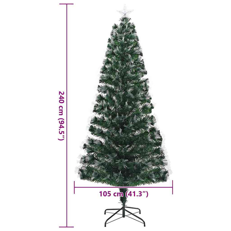 Artificial Christmas Tree Green PVC, 240cm H