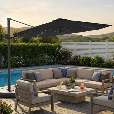 Parasol d'extérieur 10 pi - Parasol de protection contre les rayons UV pour jardin, terrasse, bord de piscine