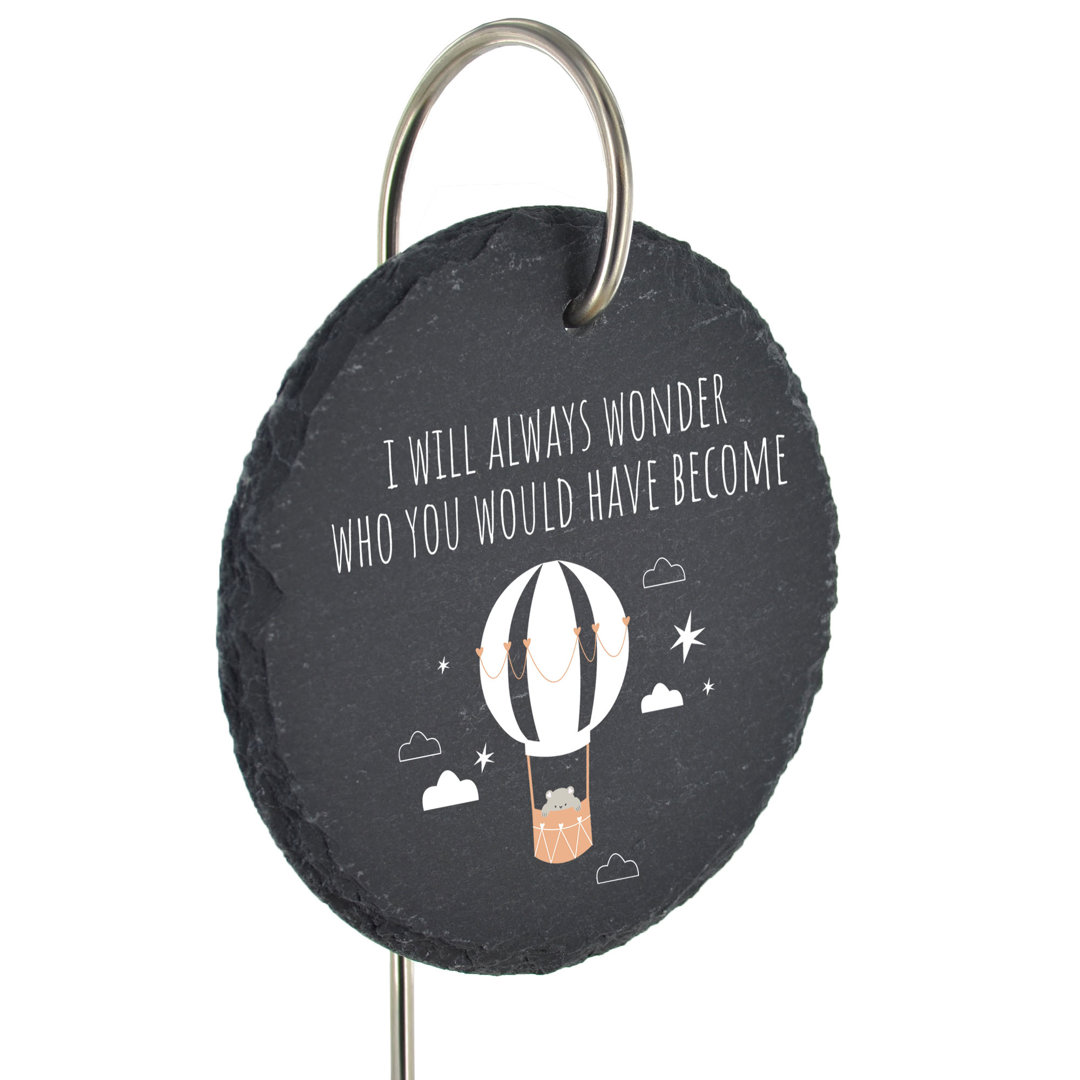 Boxleye Waterproof Slate Circle Grave Marker People Memorial Plaque