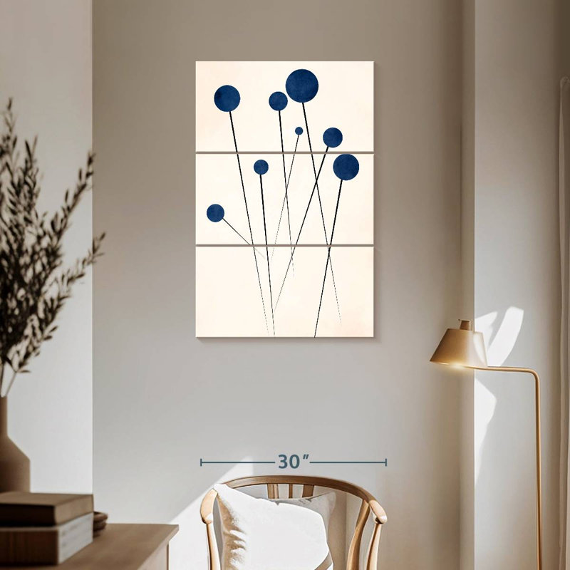 Fleurs bleues Avery dans le désert, H 57 po x l 36 po