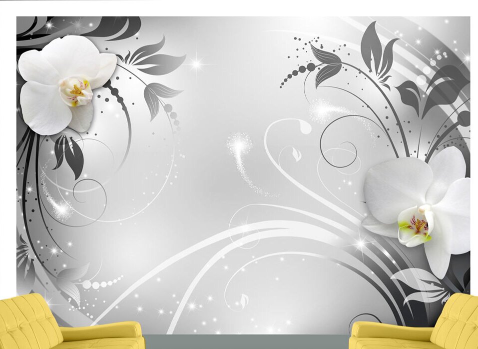 Fototapete Orchids on steel 210 cm x 300 cm