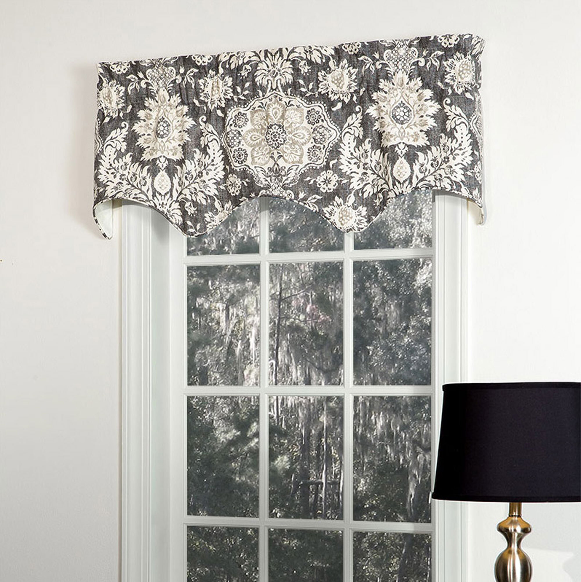 thomasville at home Belmont Metal Scalloped Filler Valance | Wayfair