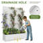 Lit de jardin en métal avec treillis et roues H 6 pi x l 4 pi - blanc-1582652969