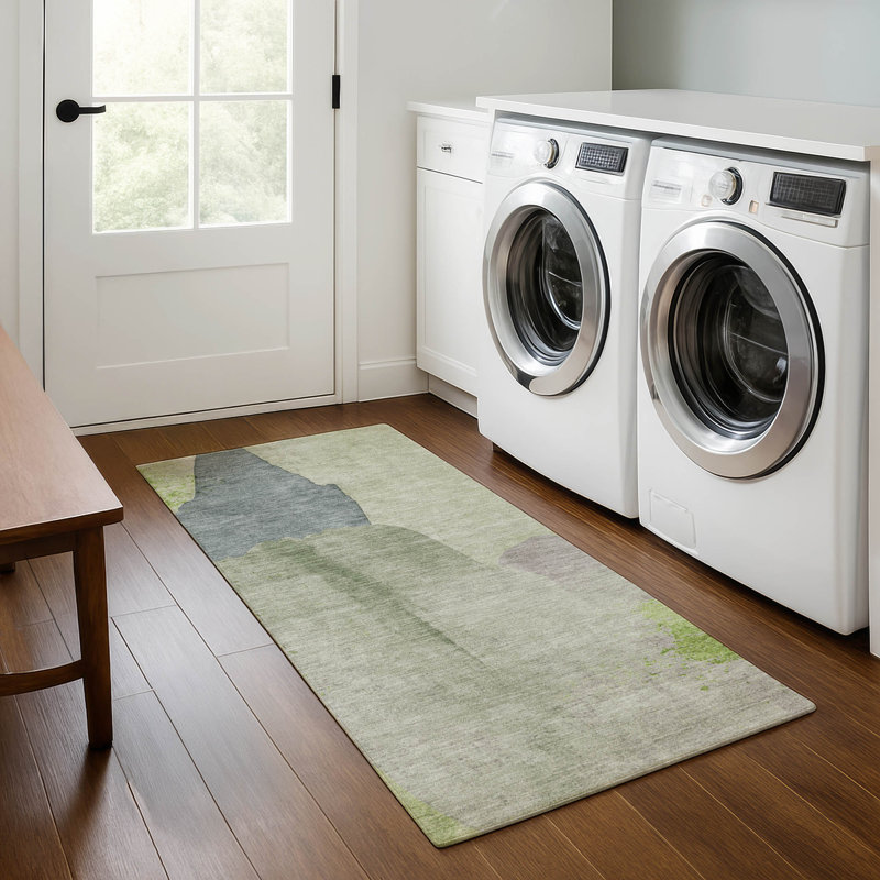 Tapis abstrait lavable à la machine Premium Mouton, Tapis de couloir 2 pi 3 po x 7 pi 6 po