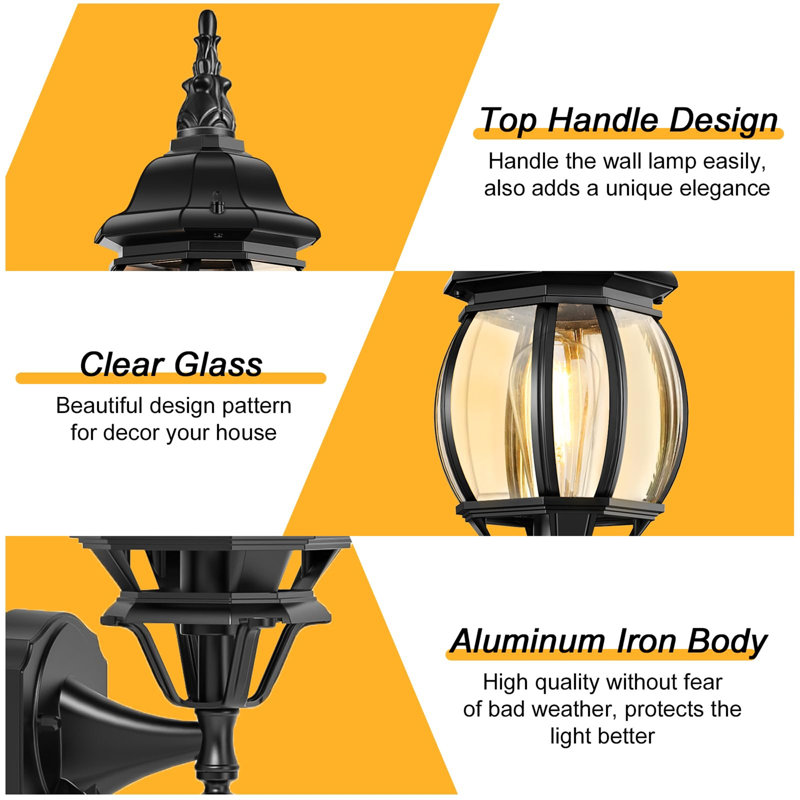 Aquira Satin Black Outdoor Wall Lantern