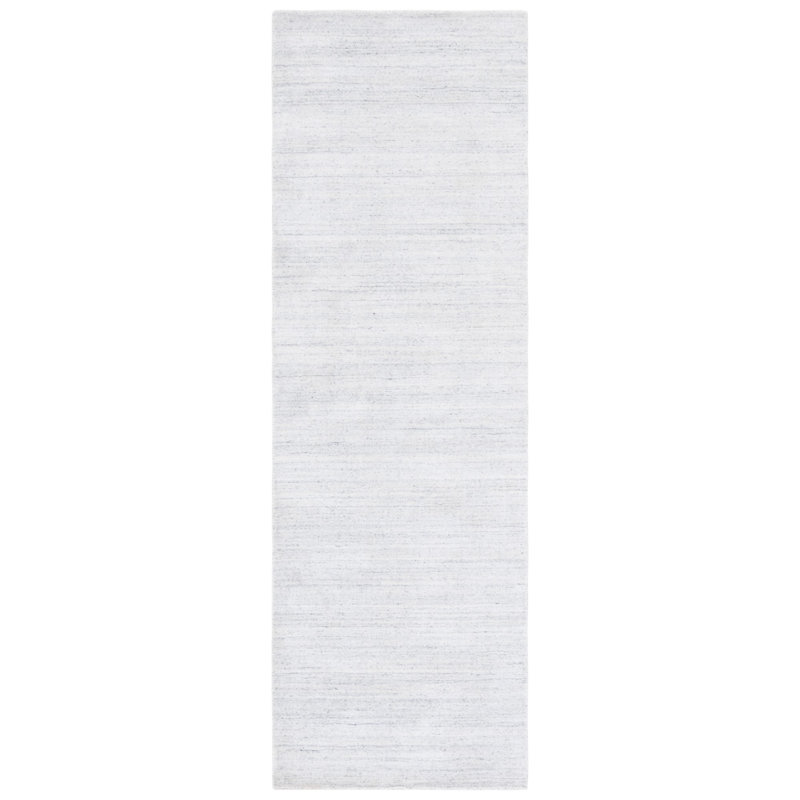 Lavonia Striped Handwoven Silver Area Rug, Runner 2'6" x 8'
