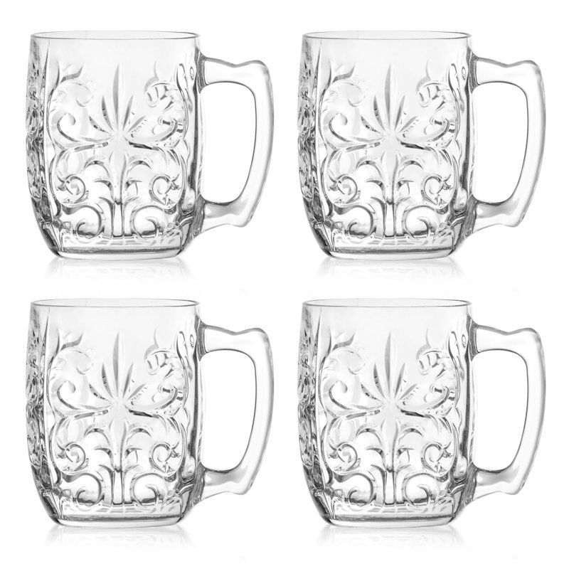 4 pièces 14,2 oz Ensemble de verres à bière en verre