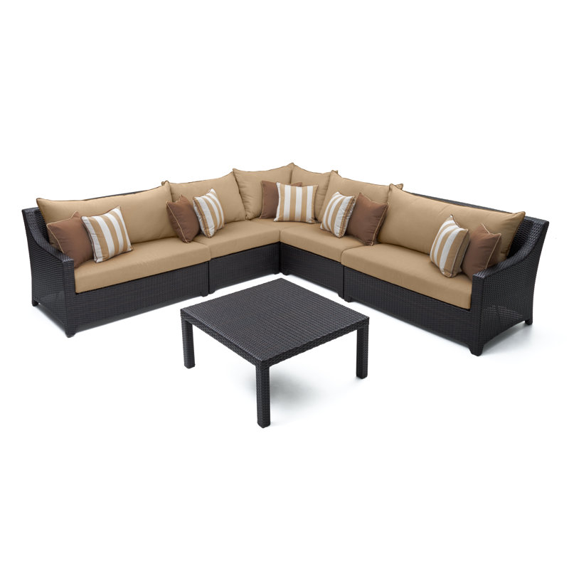 Deco 6 Piece Setting Group with Cushions, Canvas Heather Beige Sunbrella® Canvas