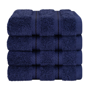 Purely Indulgent 100% Egyptian Cotton Bath Towel 30 in x 58 in Navy Blue