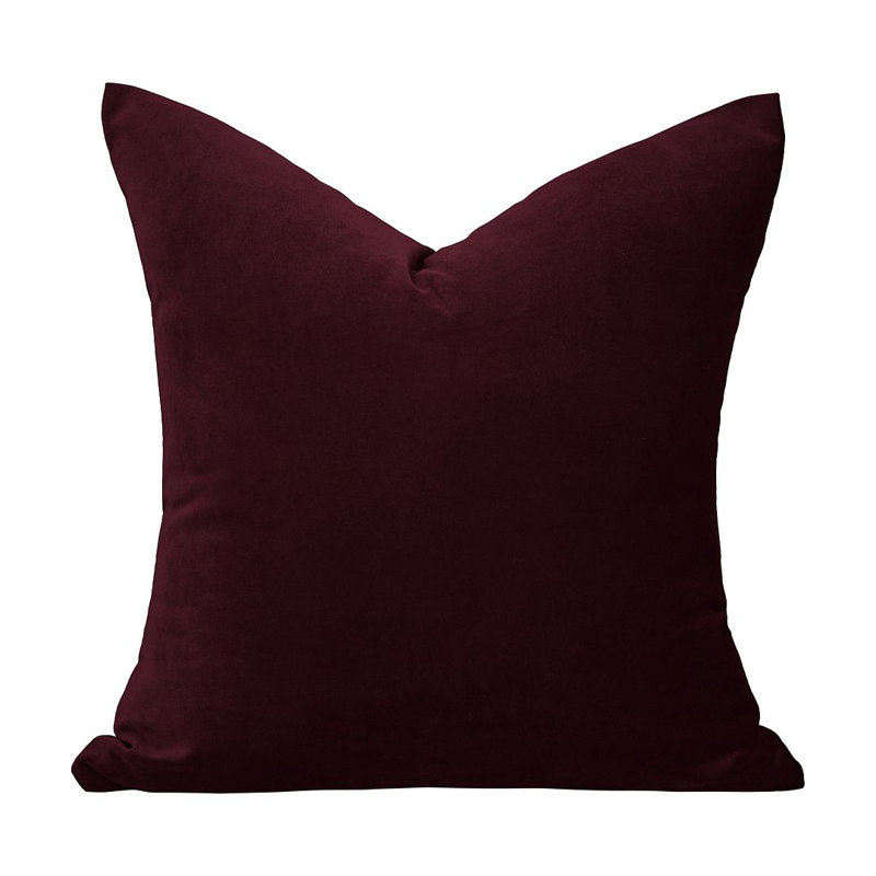 Matte Velvet Cushion Cover - 1 Pc, 35cm x 35cm, Mulberry Currant Sangria