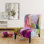 Fauteuil de chambre moderne rembourré en velours Brechta Vibrant Curve Design II
