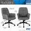 Chaise de bureau capitonnée moderne avec accoudoirs, gris
