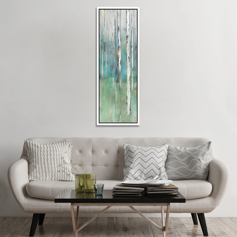 Foothills II by Isabelle Z - Panoramic Painting on Canvas, White Framed, 152.4 cm H x 50.8 cm W