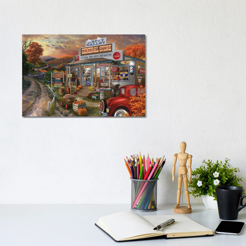 General Store by Bigelow Illustrations - Wrapped Canvas Painting, 20.32 cm H x 30.48 cm W