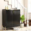 Armoire à vin Home avec capacité de 12 bouteilles, tablette réglable, pieds hauts pour le nettoyage, rangement moderne noir, pieds en métal, petites maisons convenables -