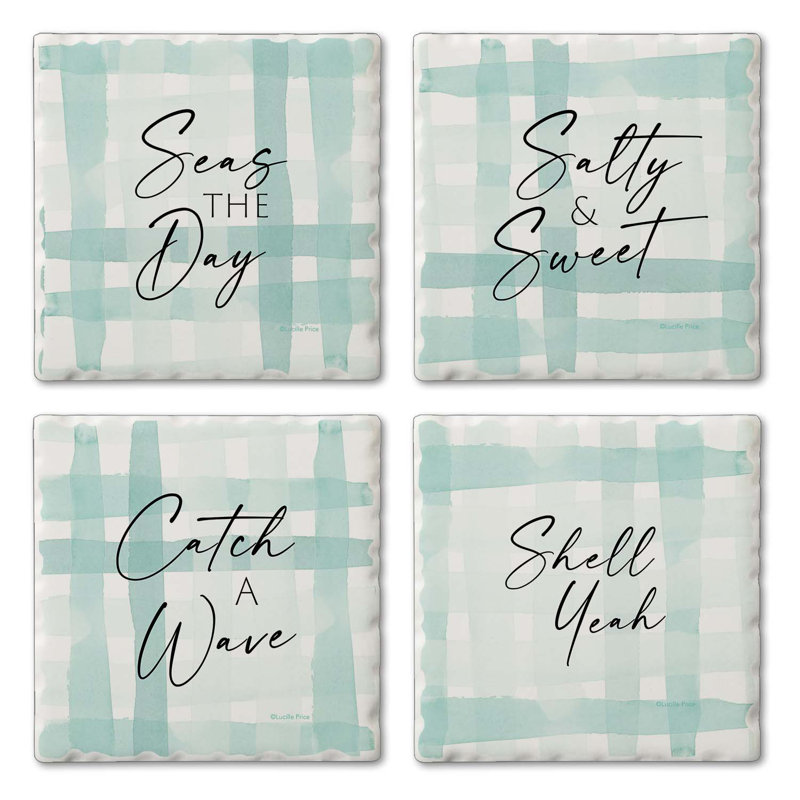 Paquet de 4 sous-verres en pierre tombée Thirstystone Salty & Sweet