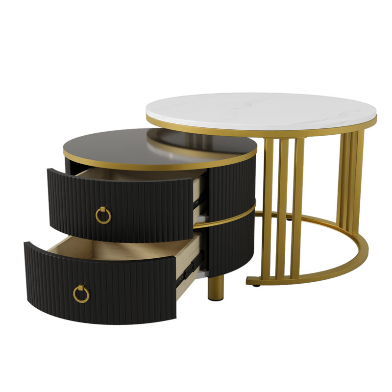 Coffee Table with Storage, Black