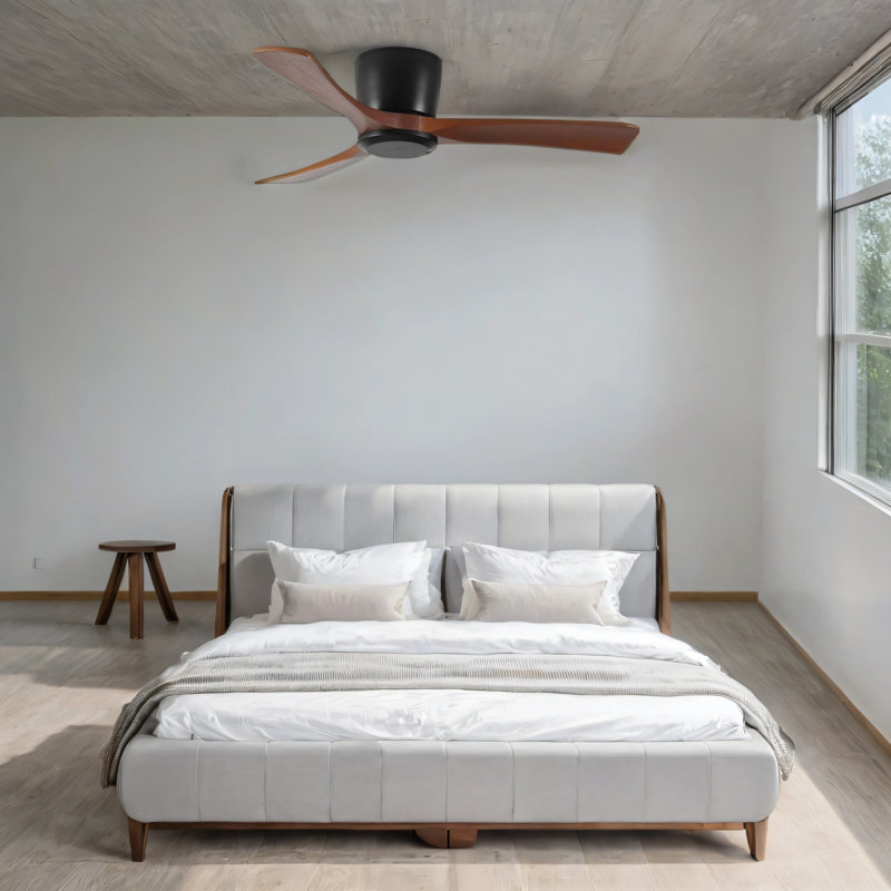 Ventilateur de plafond de 42 pouces sans lumière avec télécommande, ventilateur de plafond encastré à profil bas sans lumière, moteur CC réversible silencieux avec minuterie