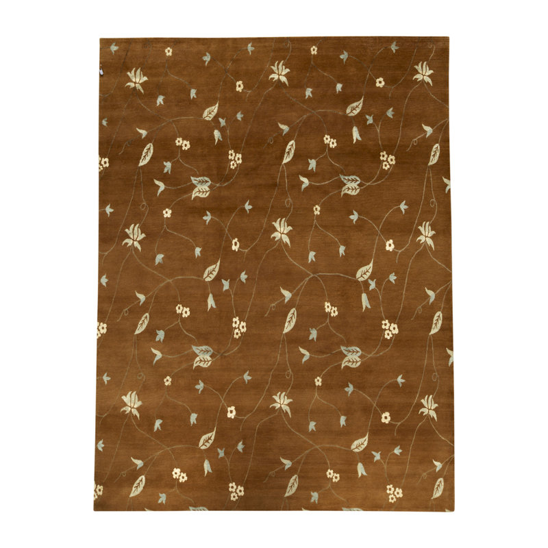 Floral Area Rug in Dark Orange/Yellow
