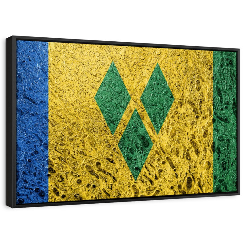 Saint Vincent And The Grenadines Flag Canvas Print, 9" H x 13" W