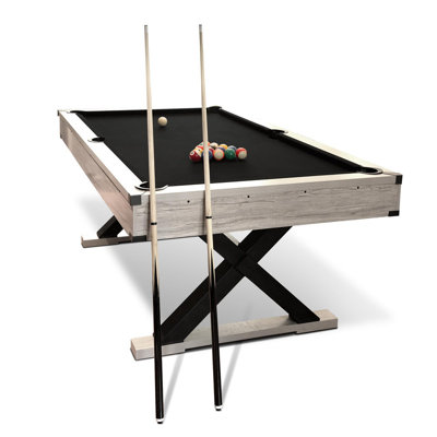 84" Modern Rustic Billiard Table w/ Full Accessories – Stable Pool Table for Home, Club, Villa & Game Room