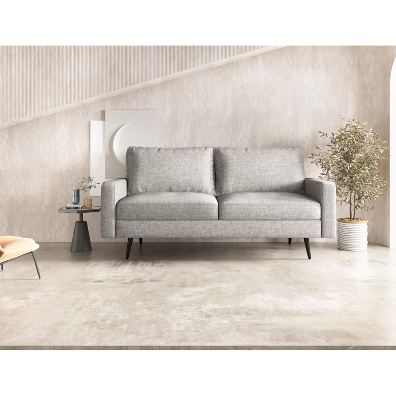 Canapé 70 avec accoudoirs carrés, Polyester beige