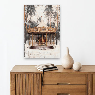 Christmas Carousel Abstract Contemporary Architecture Wall Art Print