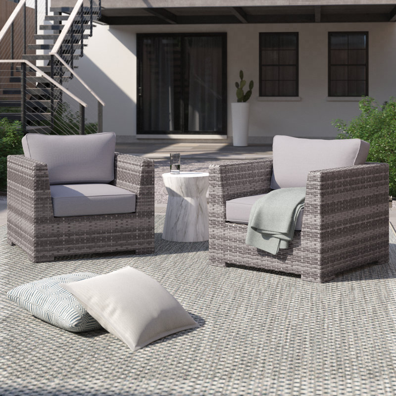 Fauteuil club 2 pièces Letona, Mélange de gris
