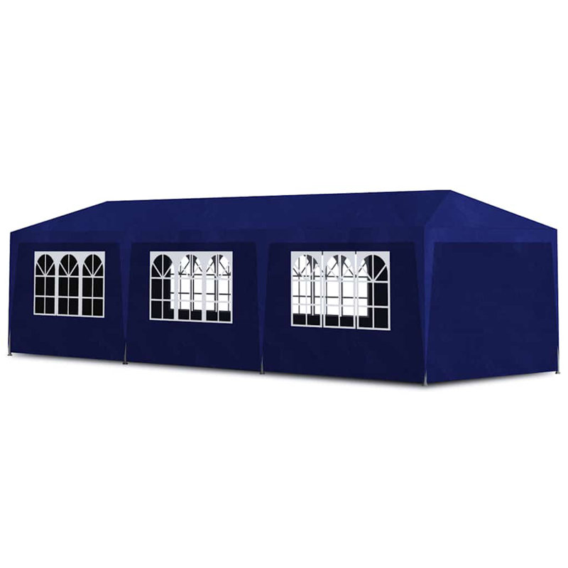 Blue Steel Outdoor Party Tent with Side Panels