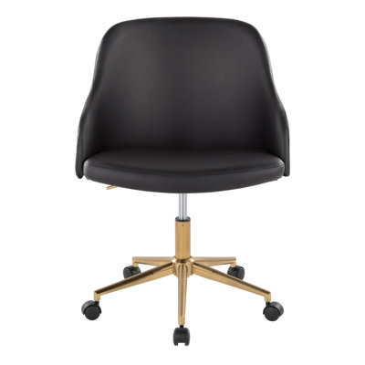 Chaise de bureau en métal doré