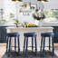 Ensemble de tabourets de bar 2, tabouret de bar pivotant à 360 ° en bois à hauteur de comptoir de 26 pouces avec siège rembourré, cuisine élégante et décoration de salle à manger