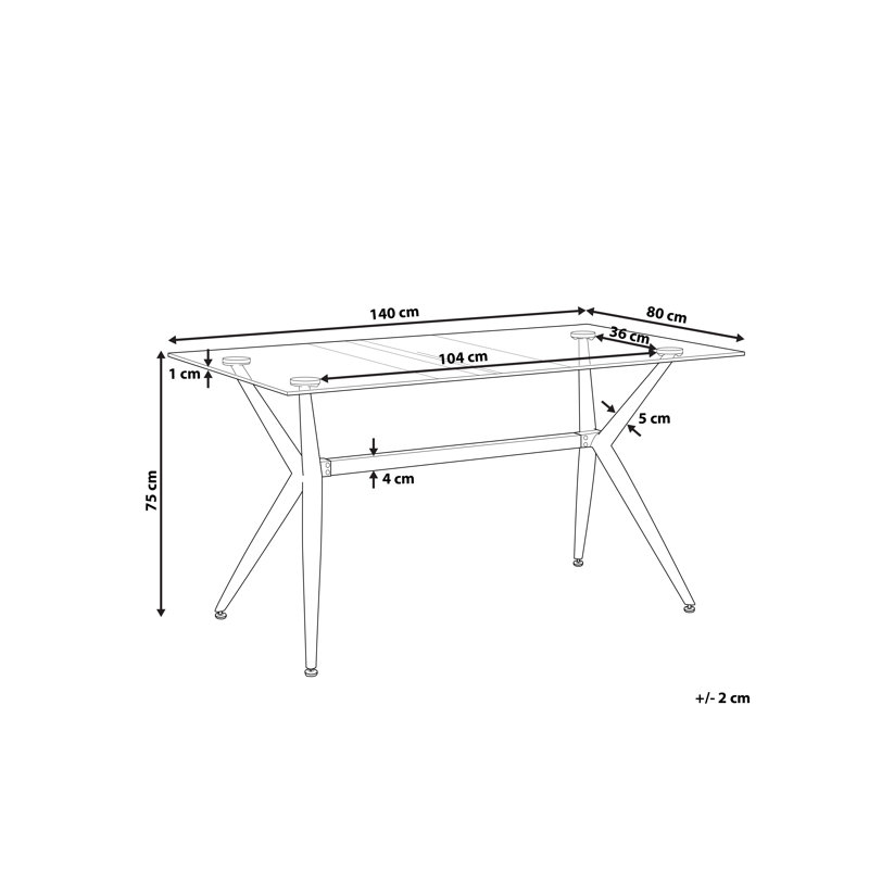 Naheil Glass Top Metal Base Dining Table