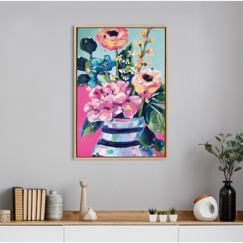 «Miss Miss's Summer Bouquet» par Rachel Christopoulos, reproduction d'art sur toile encadrée, H 33 po x l 23 po