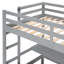 Lit mezzanine simple avec bureau et tableau d'écriture gris - Créez une solution de rangement pratique à 2 tiroirs pour une chambre à coucher élégante-121022334-121022333