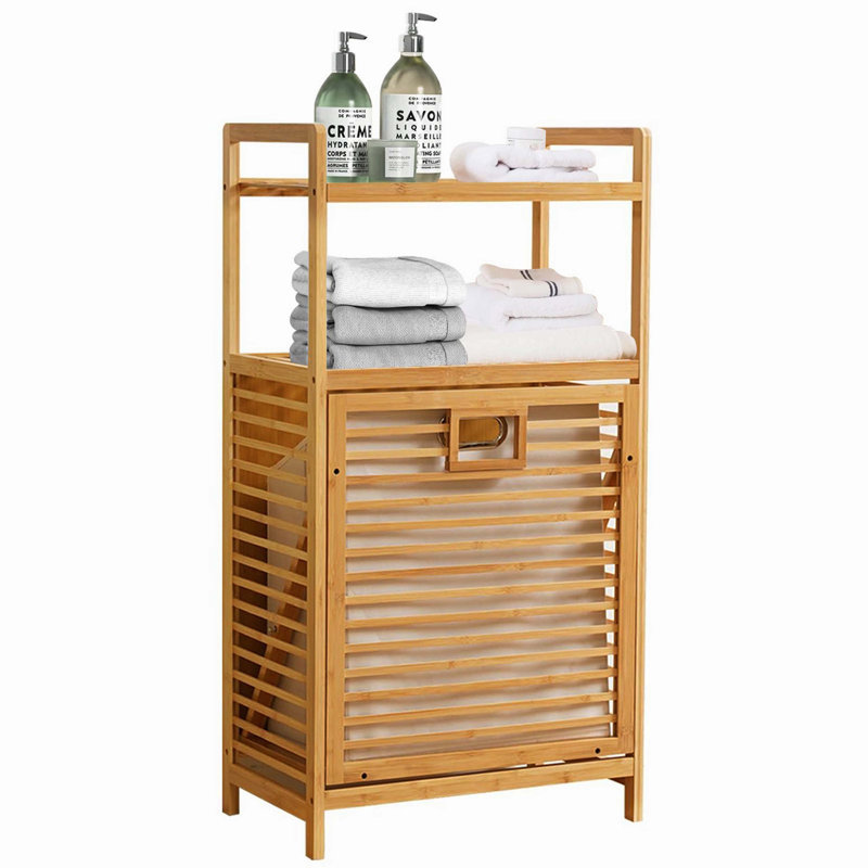 2-Tier Large Laundry Hamper With Tilt-Out Basket & Storage Shelves, Organizer For Laundry Room, Bathroom, Bedroom & Closet